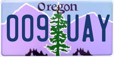 OR license plate 009UAY