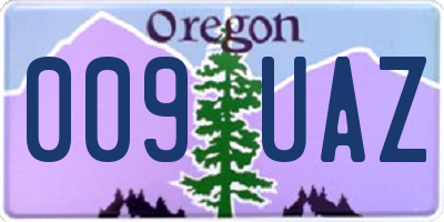OR license plate 009UAZ