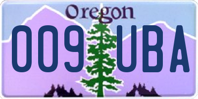 OR license plate 009UBA