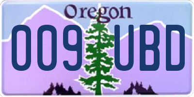 OR license plate 009UBD