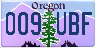 OR license plate 009UBF