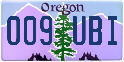 OR license plate 009UBI