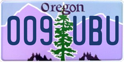 OR license plate 009UBU