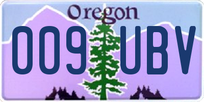 OR license plate 009UBV