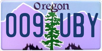 OR license plate 009UBY
