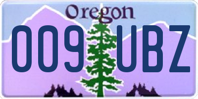 OR license plate 009UBZ