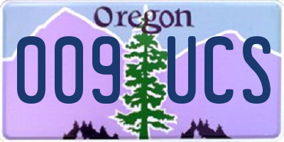OR license plate 009UCS