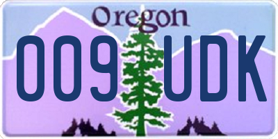 OR license plate 009UDK