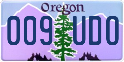OR license plate 009UDO