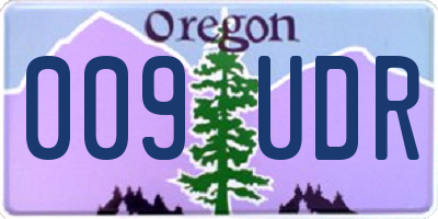 OR license plate 009UDR