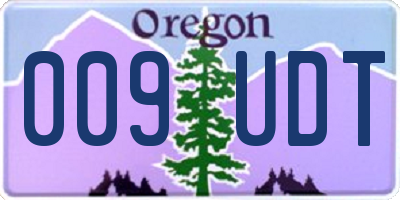 OR license plate 009UDT
