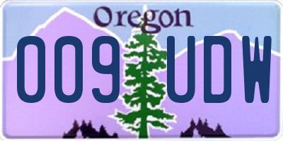 OR license plate 009UDW