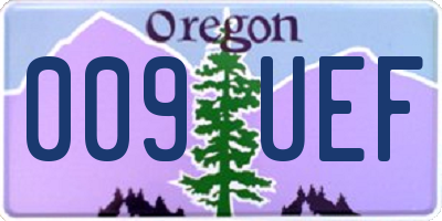 OR license plate 009UEF