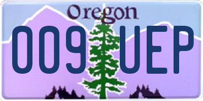 OR license plate 009UEP