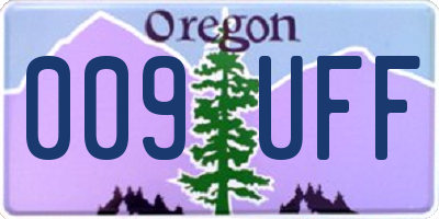 OR license plate 009UFF