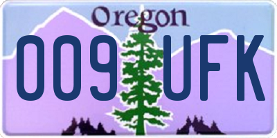 OR license plate 009UFK