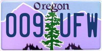 OR license plate 009UFW