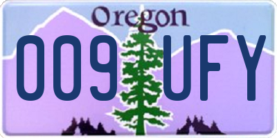 OR license plate 009UFY
