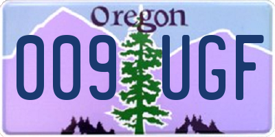 OR license plate 009UGF