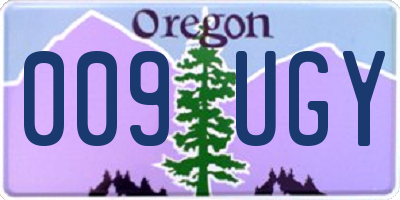 OR license plate 009UGY