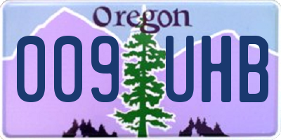 OR license plate 009UHB