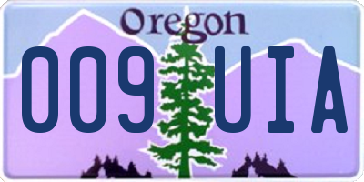 OR license plate 009UIA