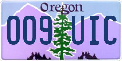 OR license plate 009UIC