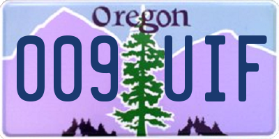 OR license plate 009UIF