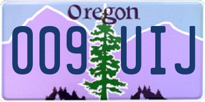 OR license plate 009UIJ