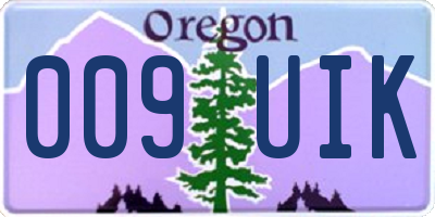 OR license plate 009UIK