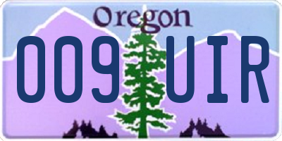 OR license plate 009UIR