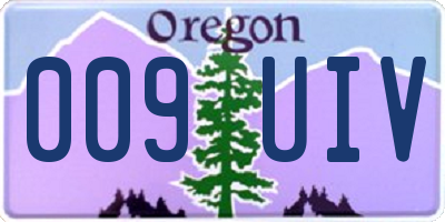 OR license plate 009UIV