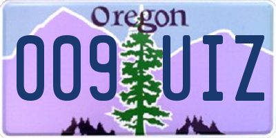 OR license plate 009UIZ