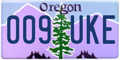 OR license plate 009UKE