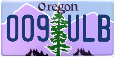OR license plate 009ULB