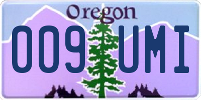 OR license plate 009UMI