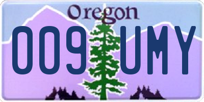 OR license plate 009UMY