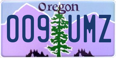 OR license plate 009UMZ