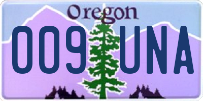 OR license plate 009UNA