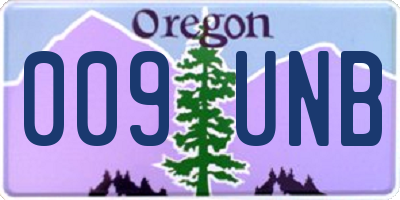 OR license plate 009UNB