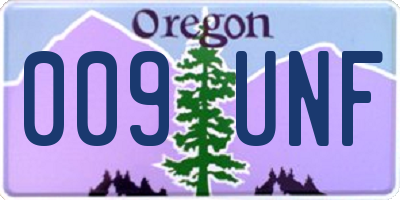 OR license plate 009UNF