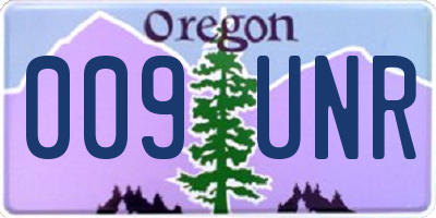 OR license plate 009UNR