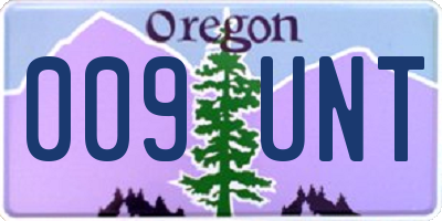 OR license plate 009UNT