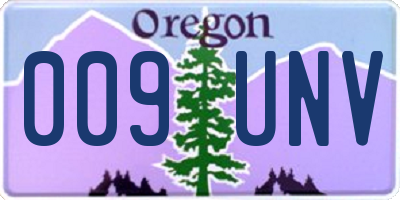 OR license plate 009UNV