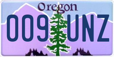 OR license plate 009UNZ