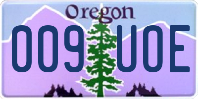OR license plate 009UOE
