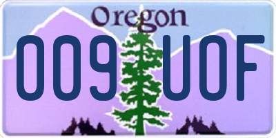 OR license plate 009UOF