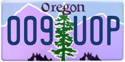 OR license plate 009UOP