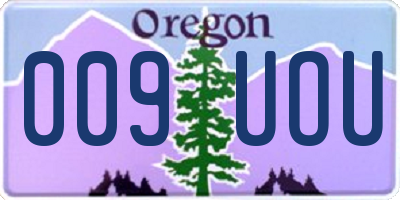 OR license plate 009UOU