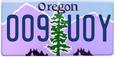 OR license plate 009UOY